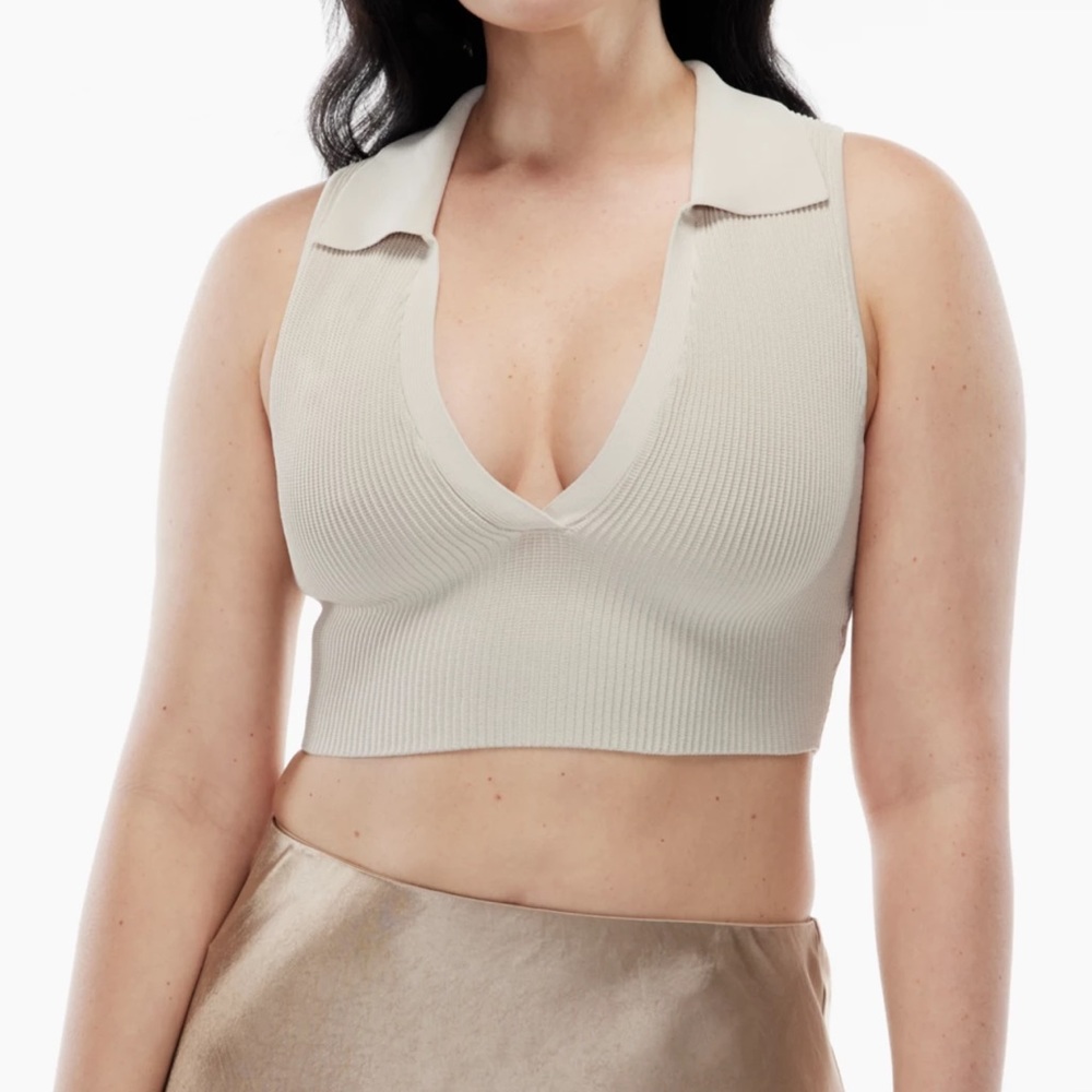 Aritzia Babaton Sculpt Knit Polo Top